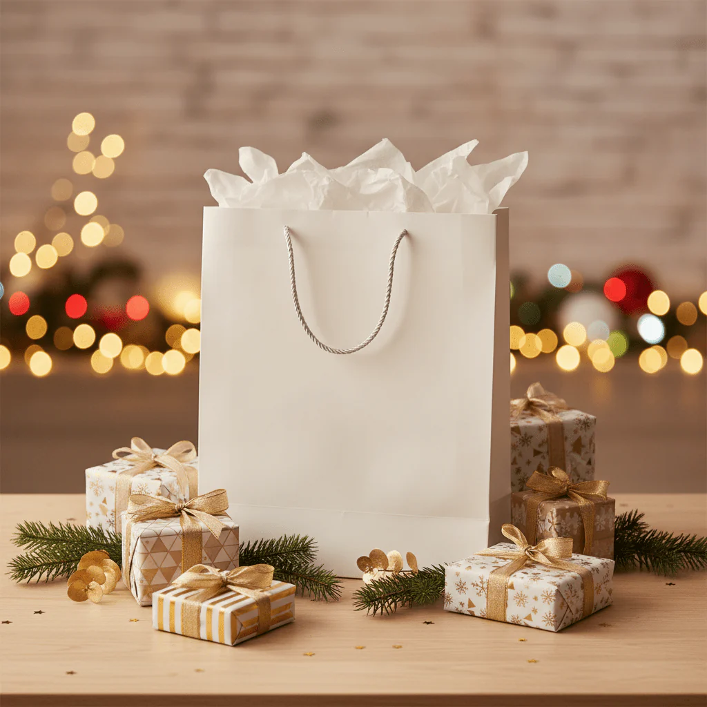 White Paper Gift Bag with Silver Rope Handles – 70×50cm | Premium Luxury Packaging for Weddings, Birthdays & Special Occasions - Image 3