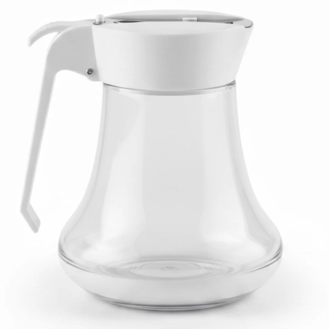 Premium White Sugar Dispenser with Flip-Top Lid | Clear Body | 12×6cm