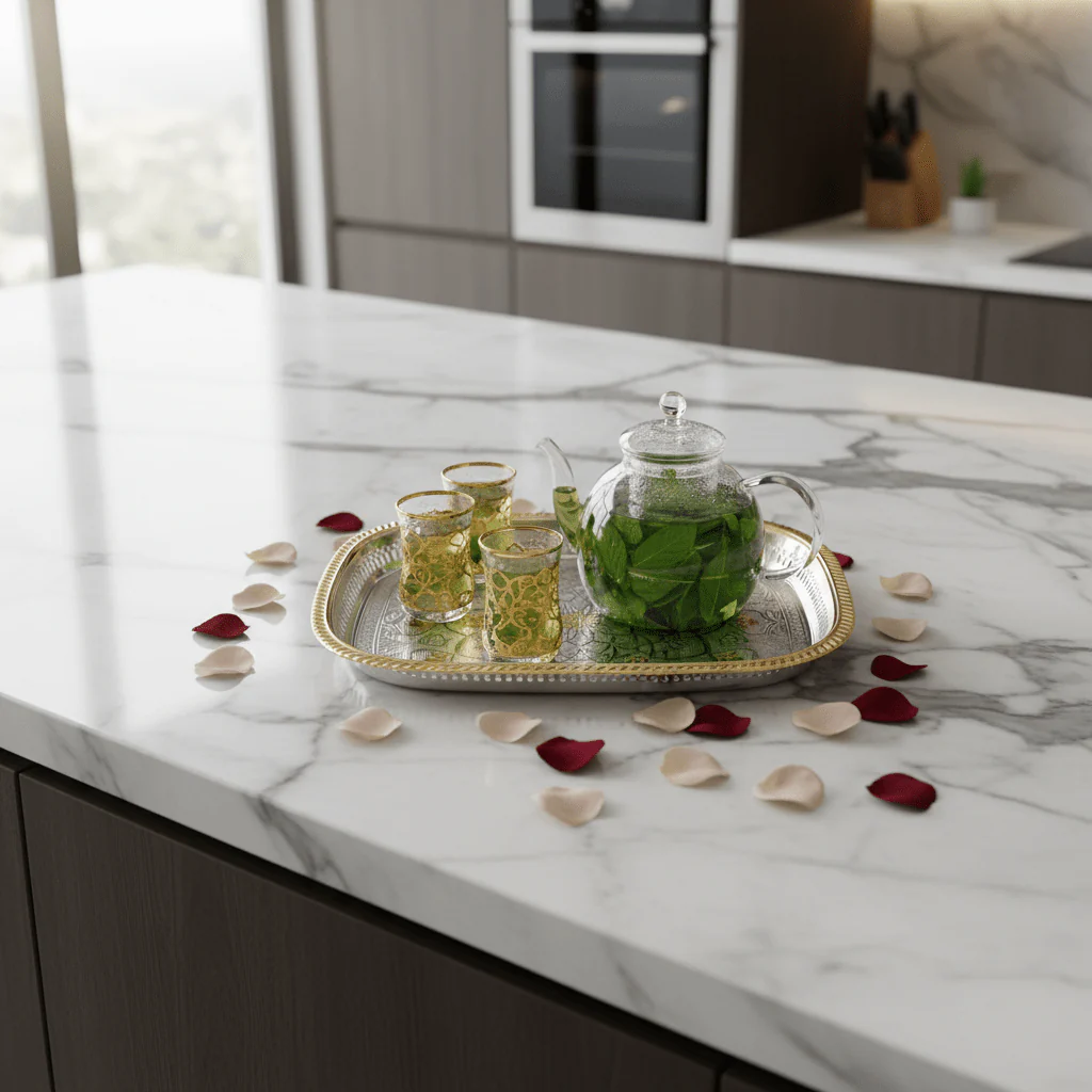 Windcera Gold & Silver Stainless Steel Rectangle Serving Tray | 45×33cm - Image 3