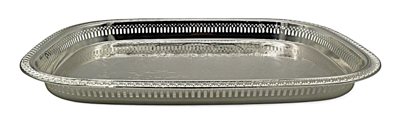 WINDCERA Premium Oval Silver Finish Tray – 55×40 cm Elegant Style