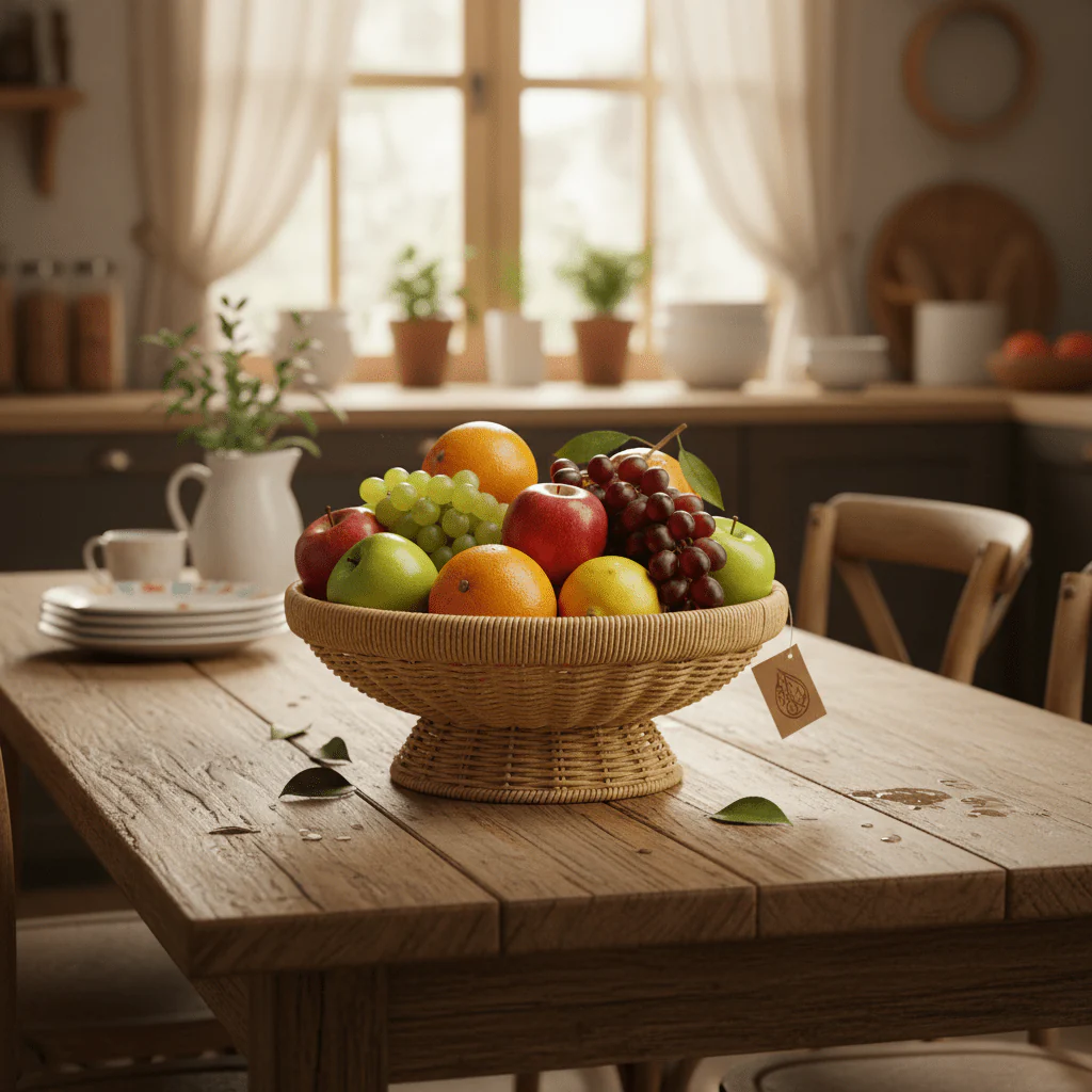 Wire Decorative Fruit Basket | 30×13 cm | Modern Kitchen & Table Display Woven Color - Image 2