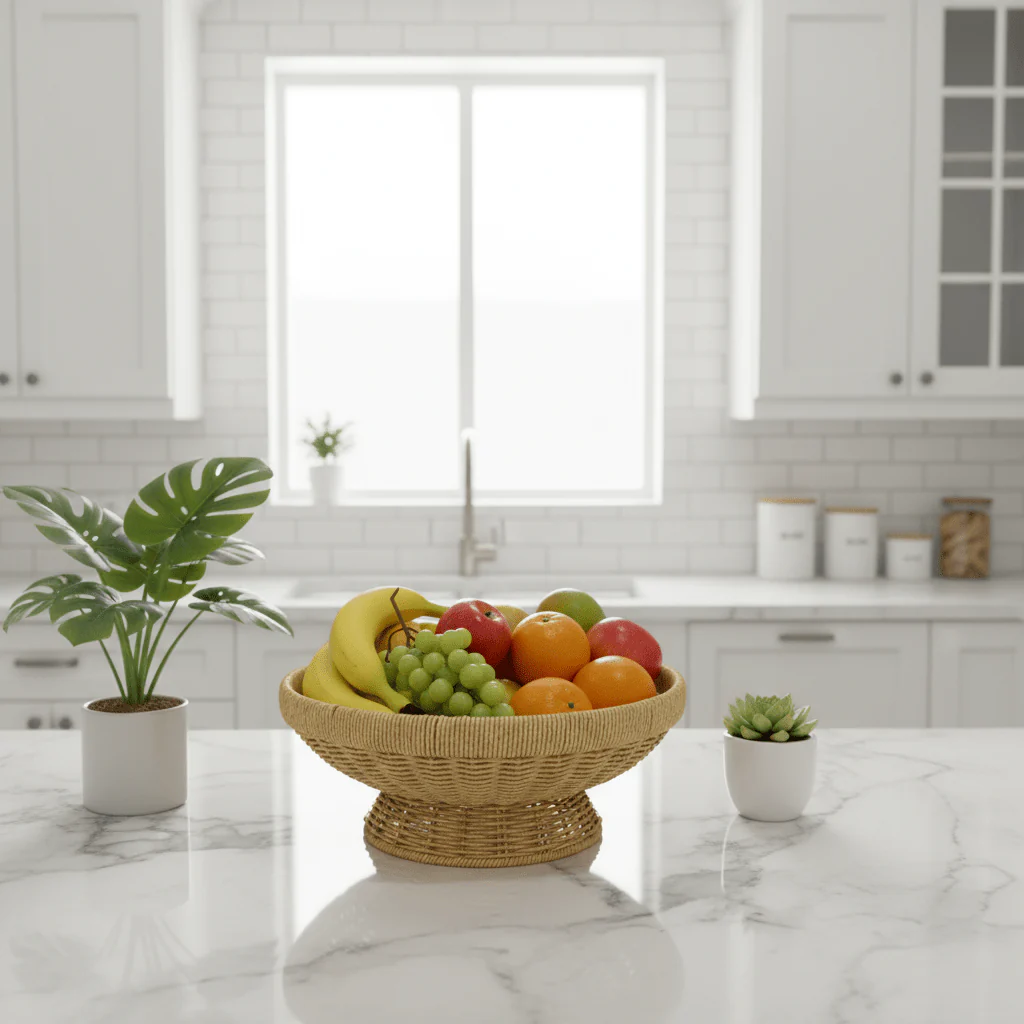 Wire Decorative Fruit Basket | 30×13 cm | Modern Kitchen & Table Display Woven Color - Image 3