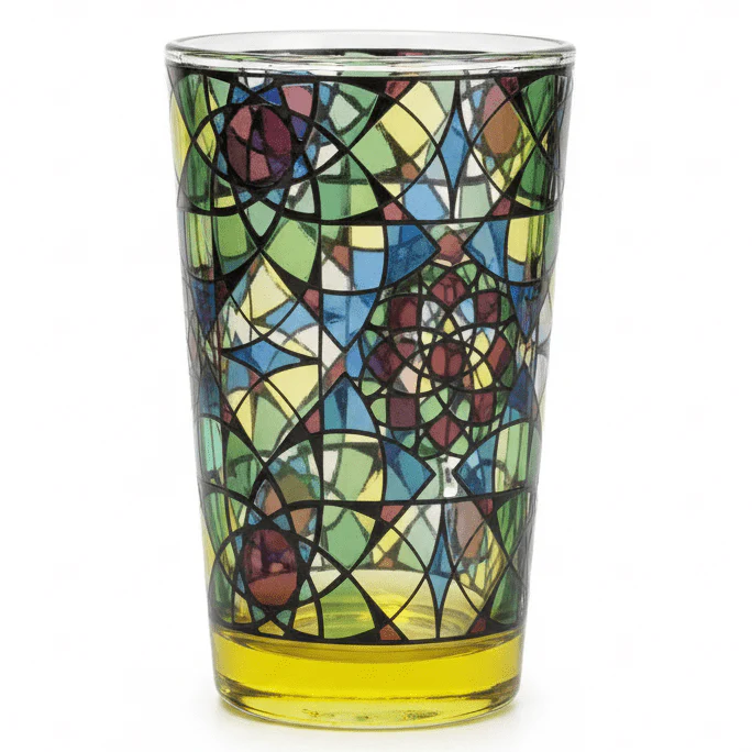Wisteria Vitrail Moroccan Style Glass – 150 ml Artistic Decorative Drinking Glass for Tea, Juice & Traditional Serving