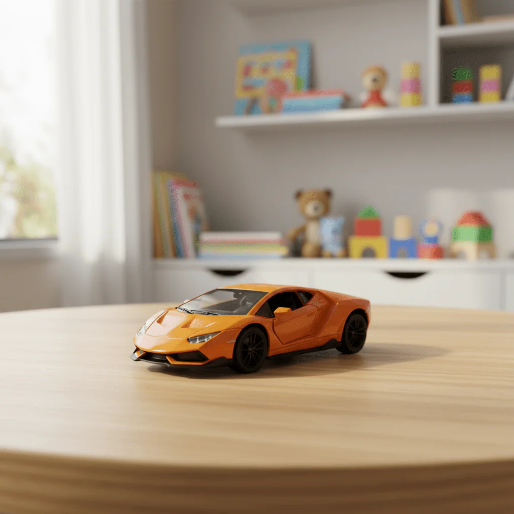 WJ Die-Cast Model Car 1:36 Scale β Orange Sports Car (Ages 3+) - Image 2
