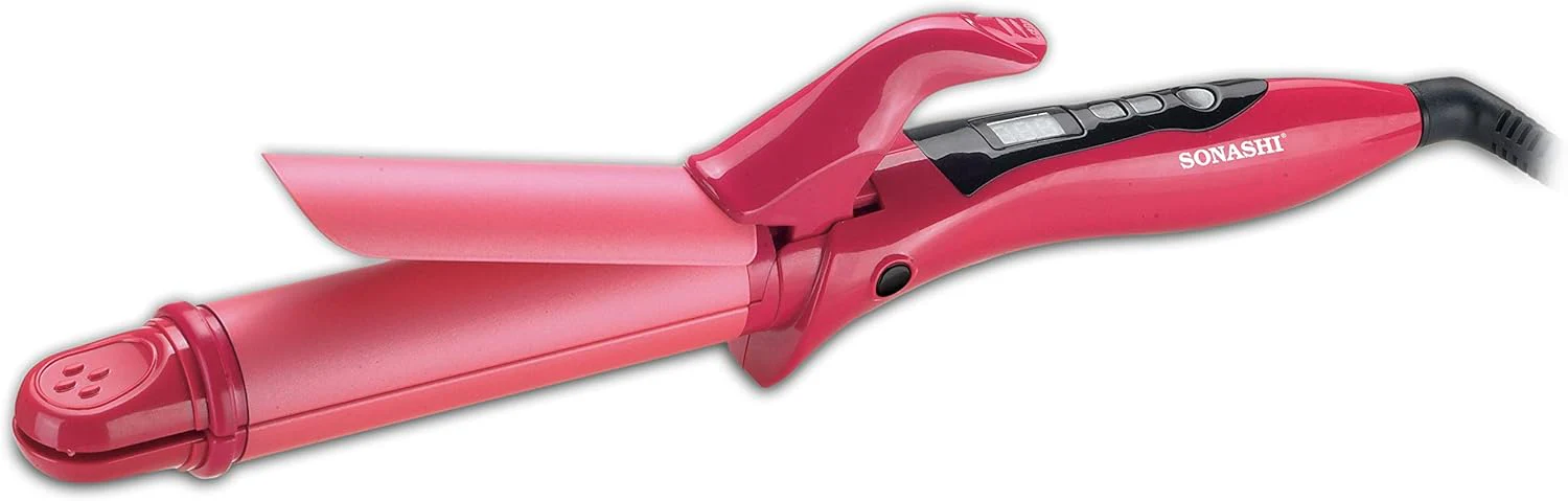 Sonashi 2-in-1 Hair Curler & Straightener, Pink
