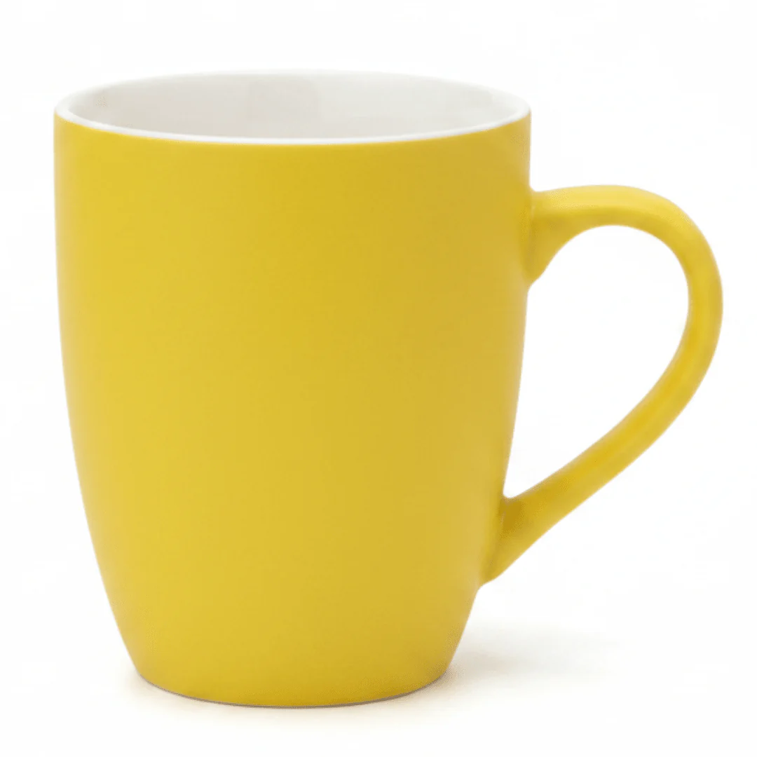 Yellow & White Ceramic Coffee Mug — 400ml | Matte Finish | Everyday Luxury