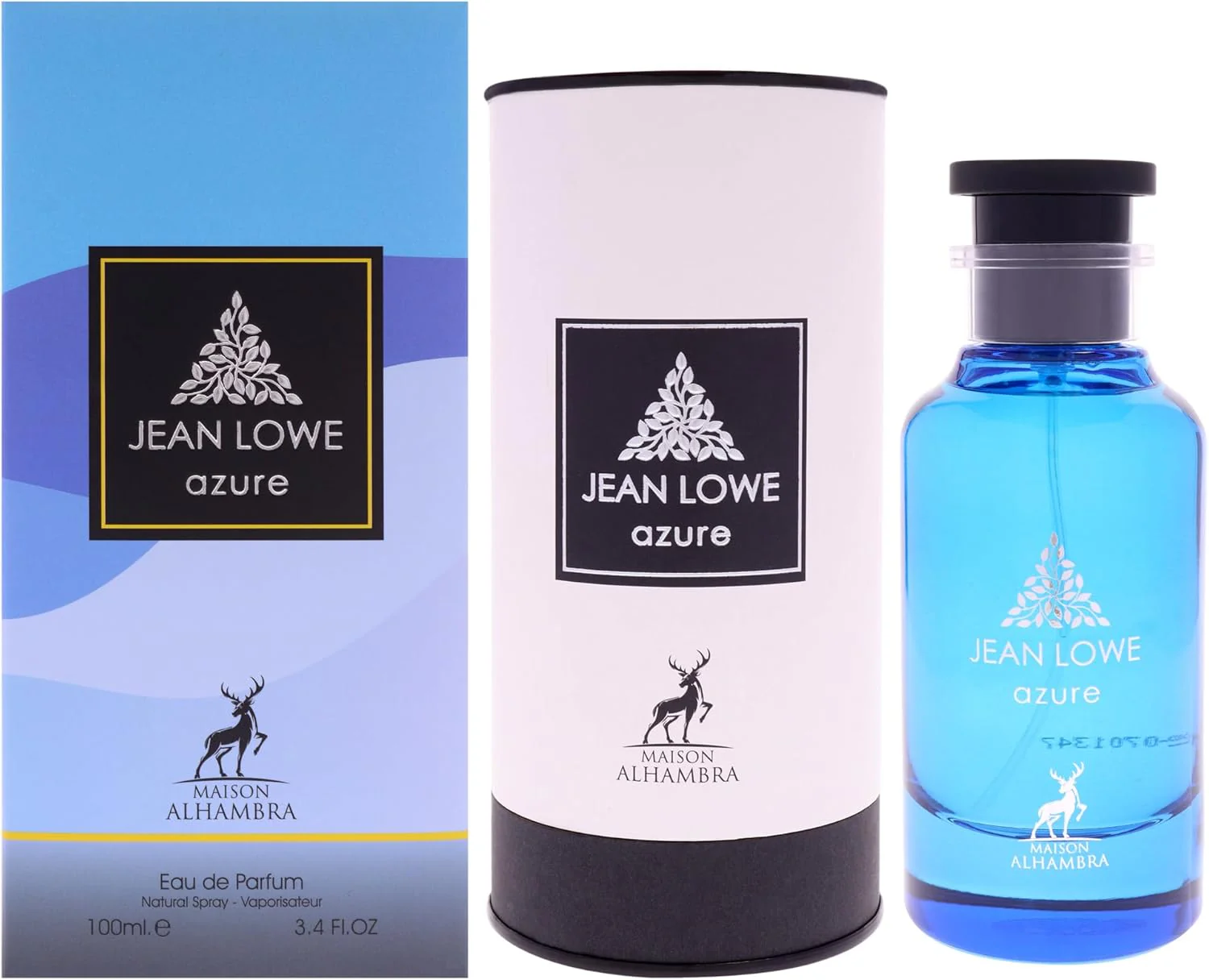 Maison Alhambra Jean Lowe Azure for Unisex Eau de Parfum Spray, 3.4 Ounce / 100 ml