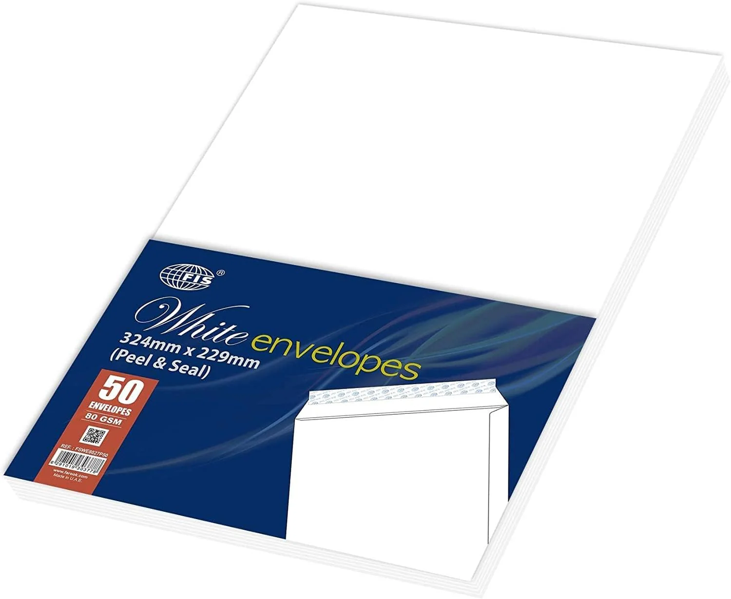 FIS White Peel & Seal Envelopes C4 324mm x 229mm – Pack of 50 (FSWE8027P50) - Image 2