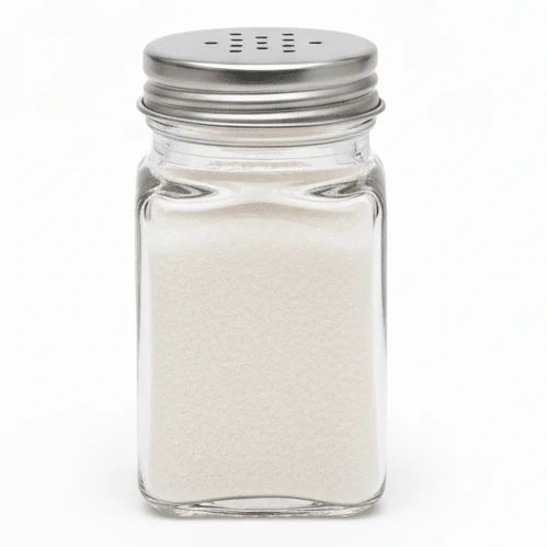 Zarin High-Quality Clear Glass Sugar Shaker with Secure Metal Lid for Kitchen & Dining – 110ml