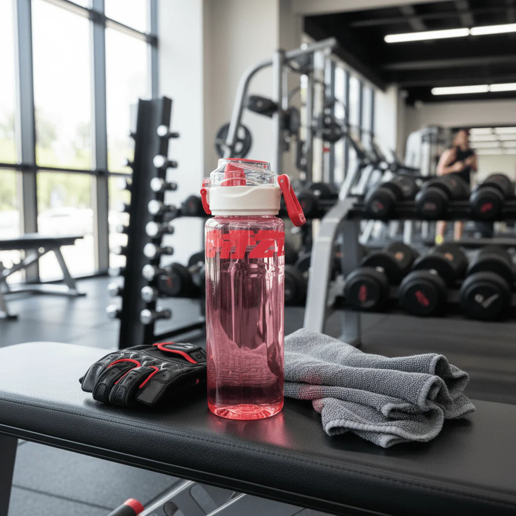 Zhibo Elegant Red Plastic Water Bottle | BPA-Free | 1040ml - Image 2