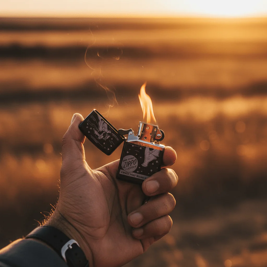 Zippo Black Flip Top Refillable Metal Lighter Classic Zippo Logo Design Windproof Durable 6×4 cm - Image 4