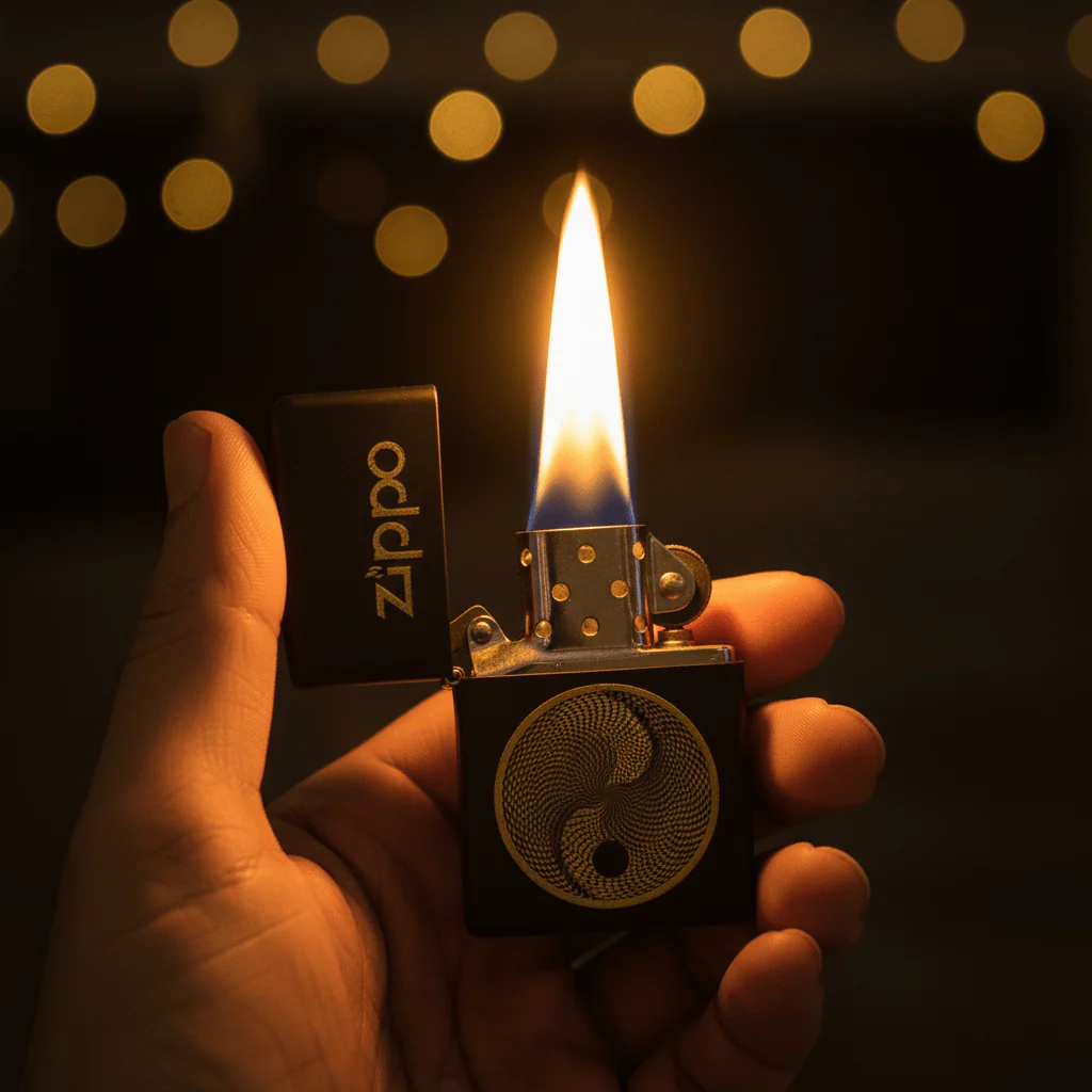 Zippo Black Metal Lighter with Golfer Sports Theme Design, Flip-Top Refillable Windproof (6×4 cm) - Image 2
