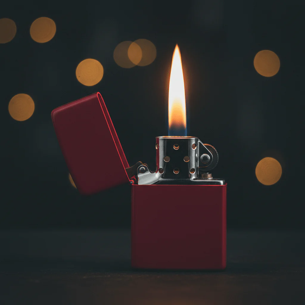 Zippo Red Brick Matte Metal Flip-Top Lighter, Textured Finish Refillable Pocket Lighter (6×4 cm) - Image 2