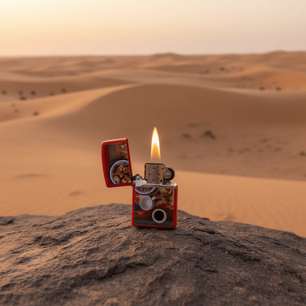 Zippo Red Flip Top Refillable Metal Lighter Dubai Safari Design Windproof Classic Pocket Lighter 6×4 cm - Image 2