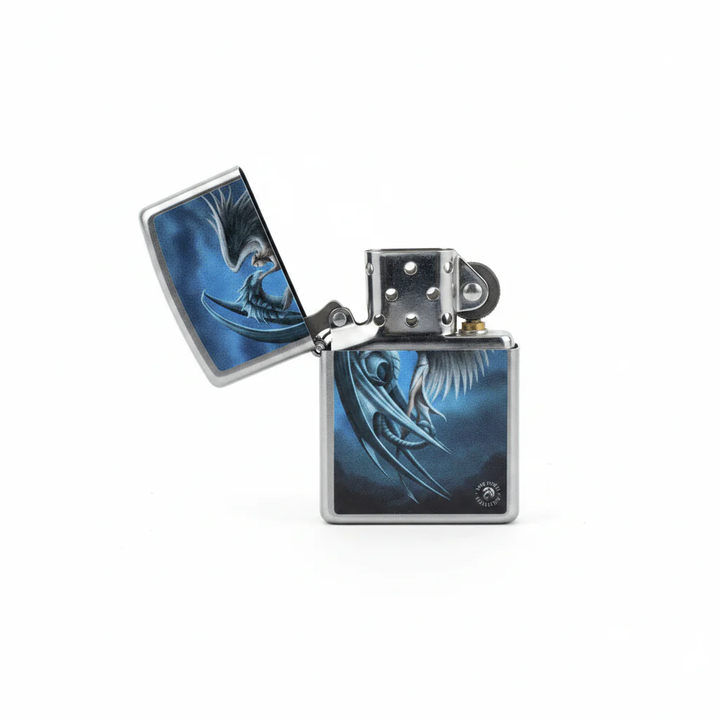 Zippo Silver Flip Top Refillable Metal Lighter Anne Stokes Collection Design Fantasy Art 6×4 cm - Image 3