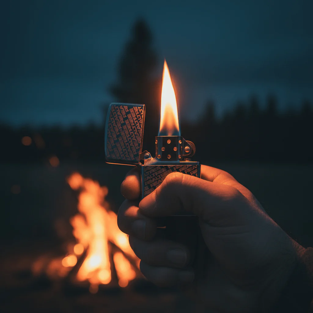 Zippo Silver Flip Top Refillable Metal Lighter Real Tree Text Graphic Outdoor Style 6×4 cm - Image 4