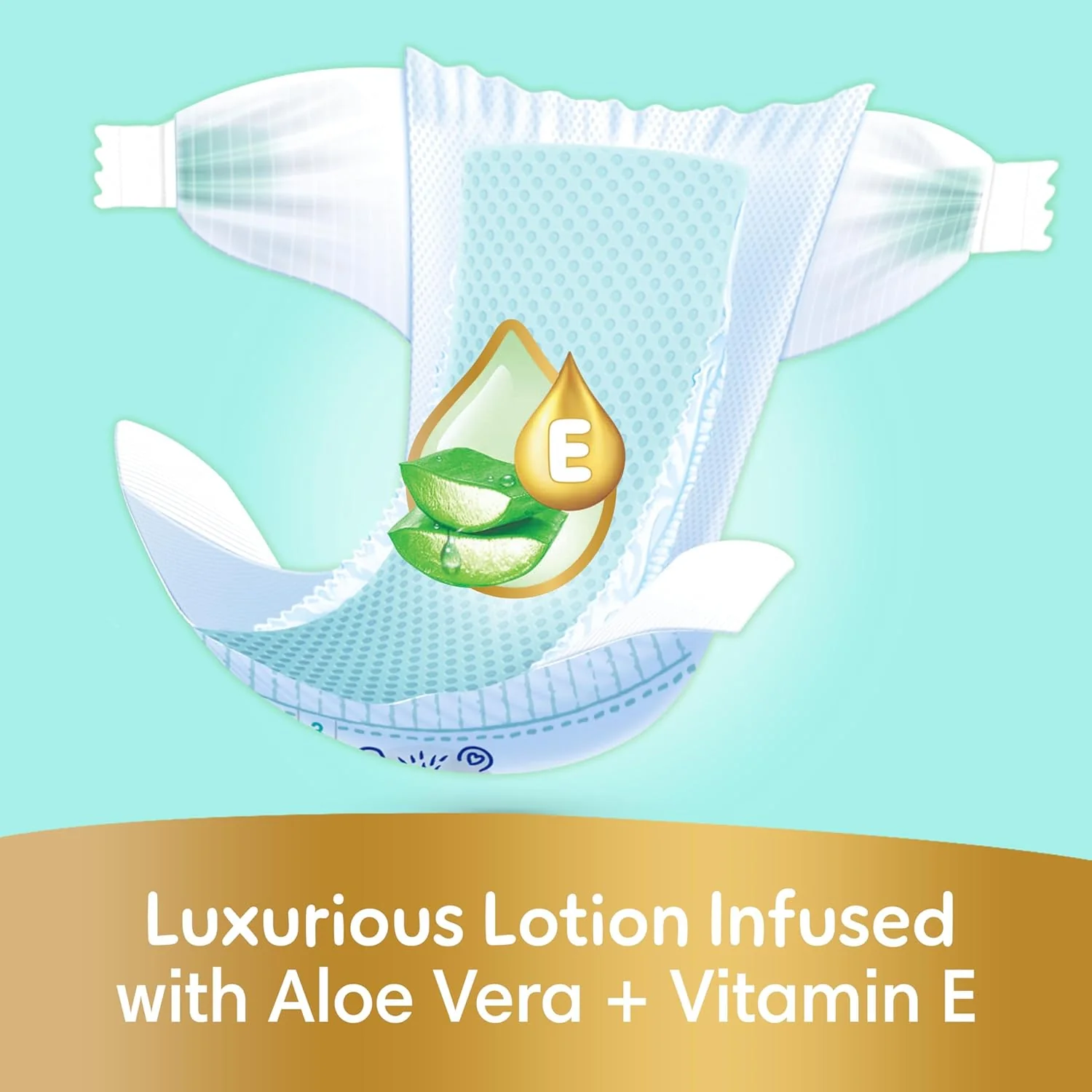 Pampers Ultimate Comfort Taped Diapers, Size 3, 6-10kg, Lotion infused with Aloe Vera and Vitamin E, x1000 Leak Locks Technology for Leakage Protection, Mega Pack, 62 Count - Image 3